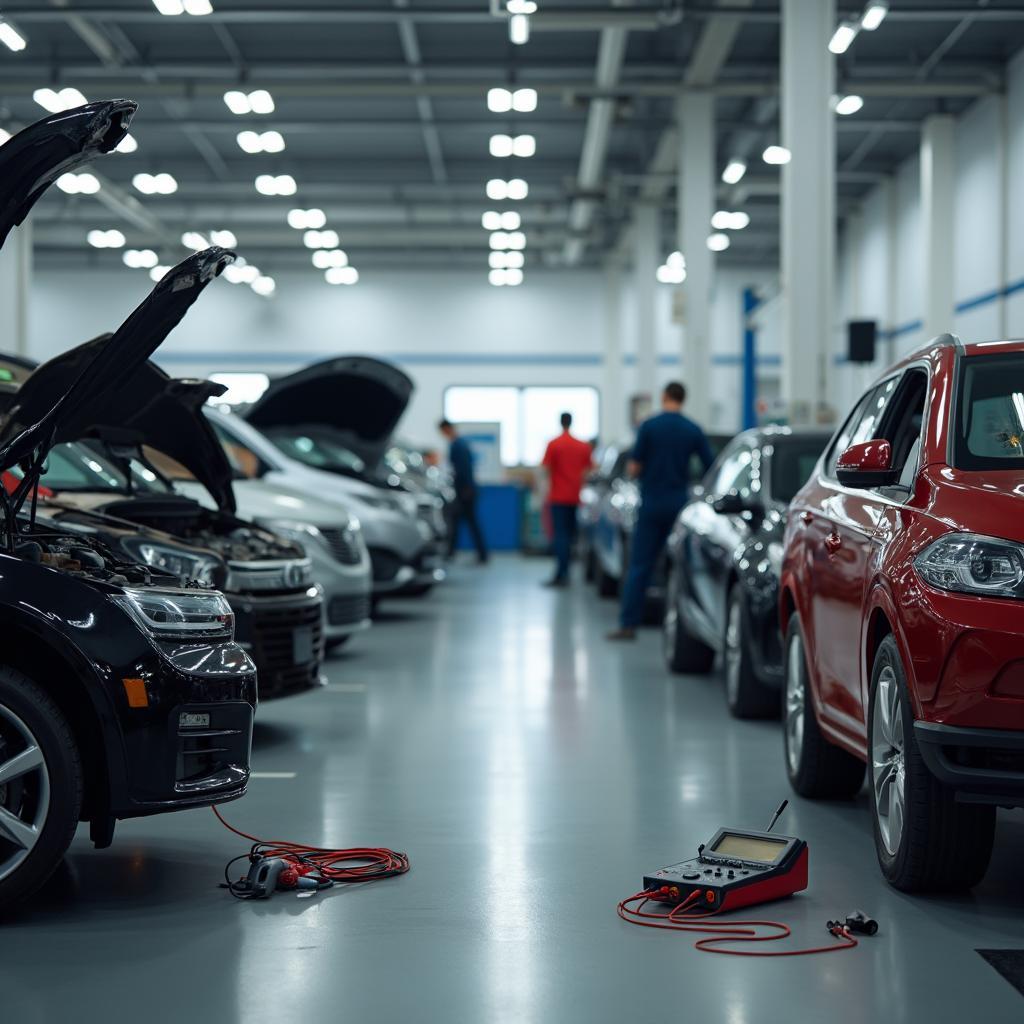 Modern auto repair shop equipment