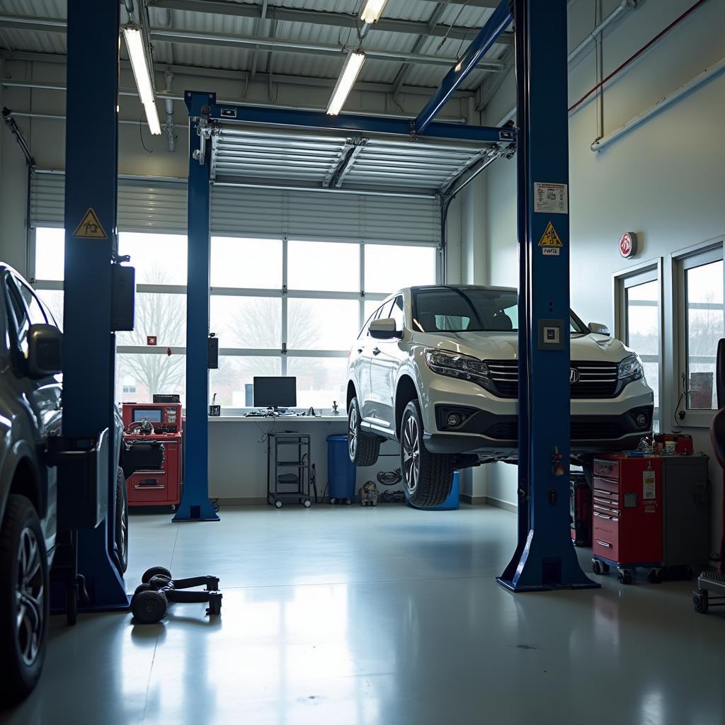 Modern Auto Repair Shop Interior