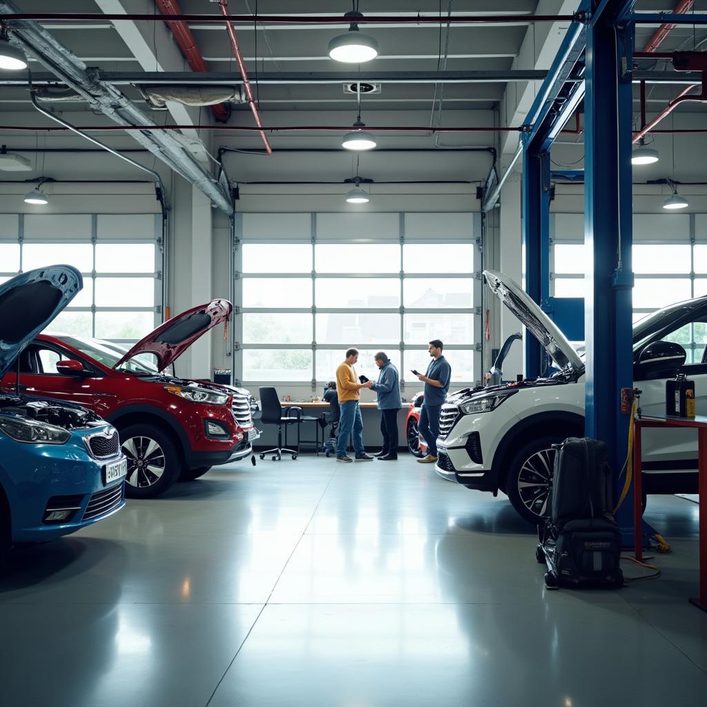 Modern and Clean Auto Repair Shop Interior