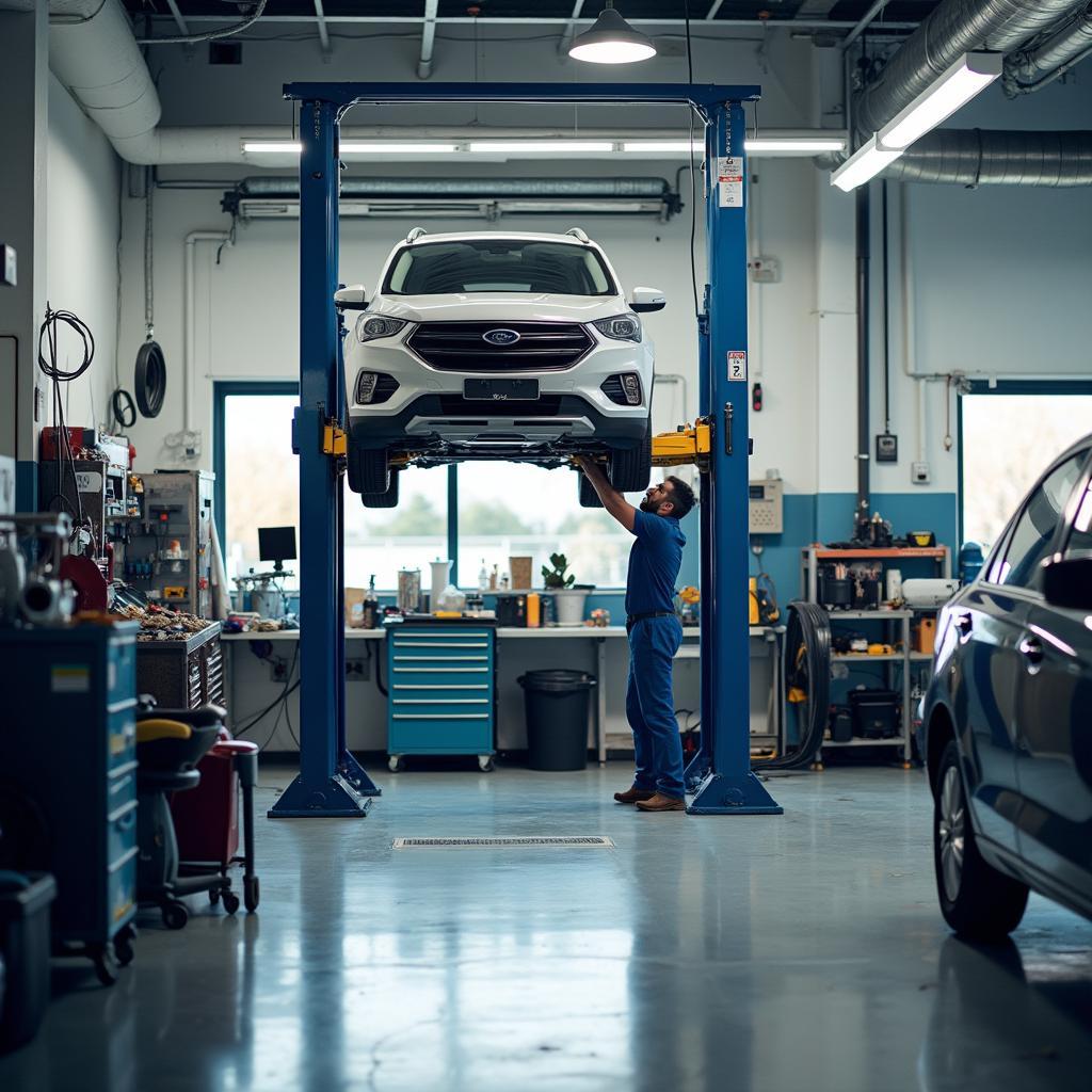 Modern Auto Repair Shop Interior