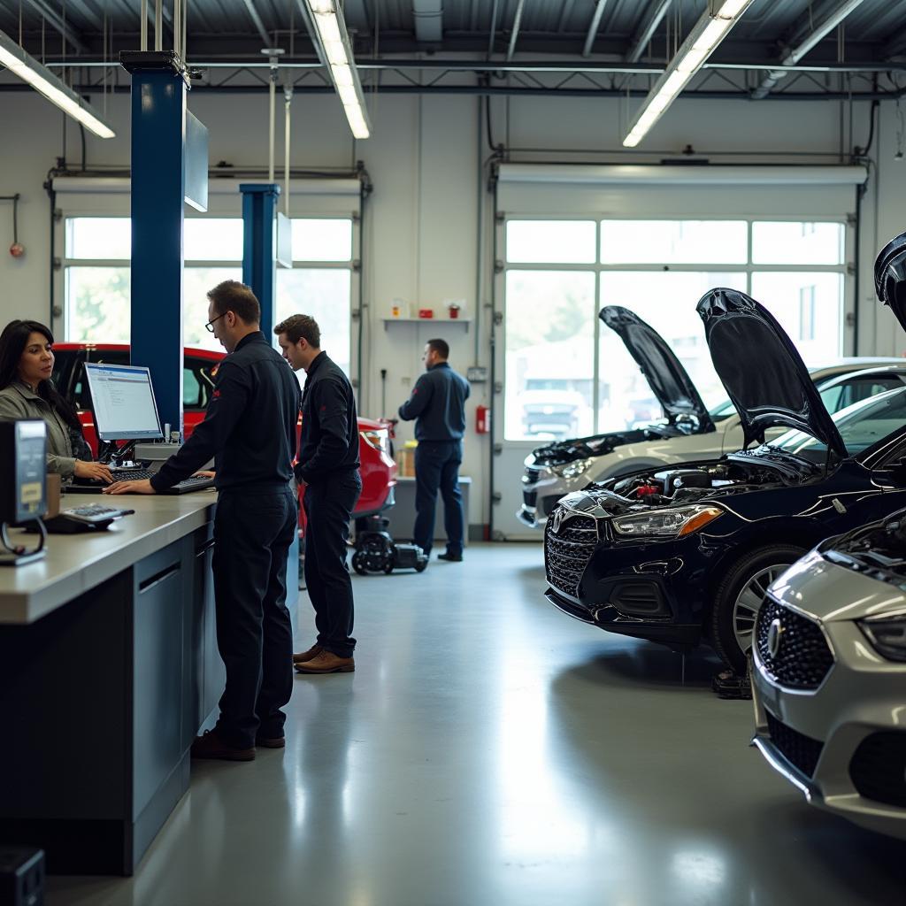 Modern auto repair shop in Orion Township