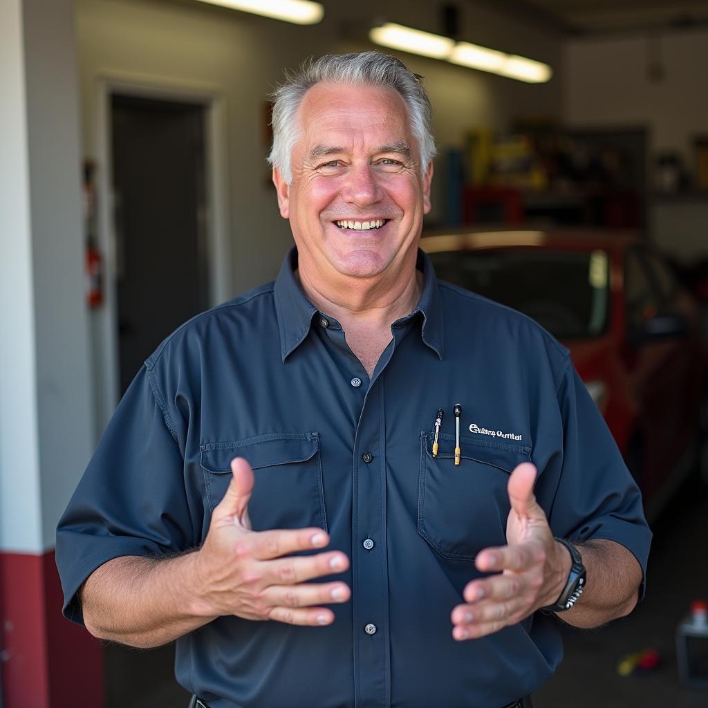 Auto Repair Shop Owner Providing Insurance Advice