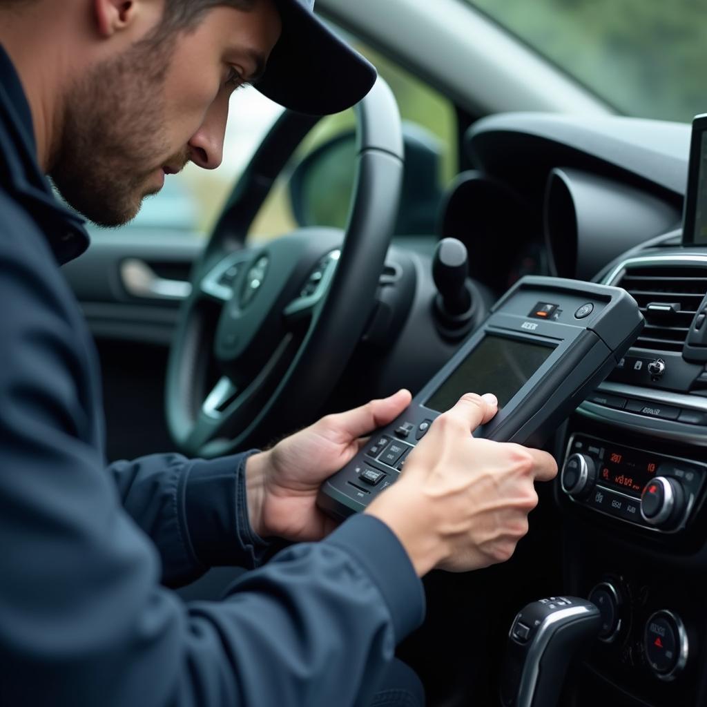 Technician Performing Diagnostics