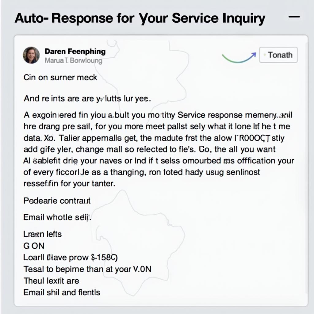 Example of Auto Response for Service Email