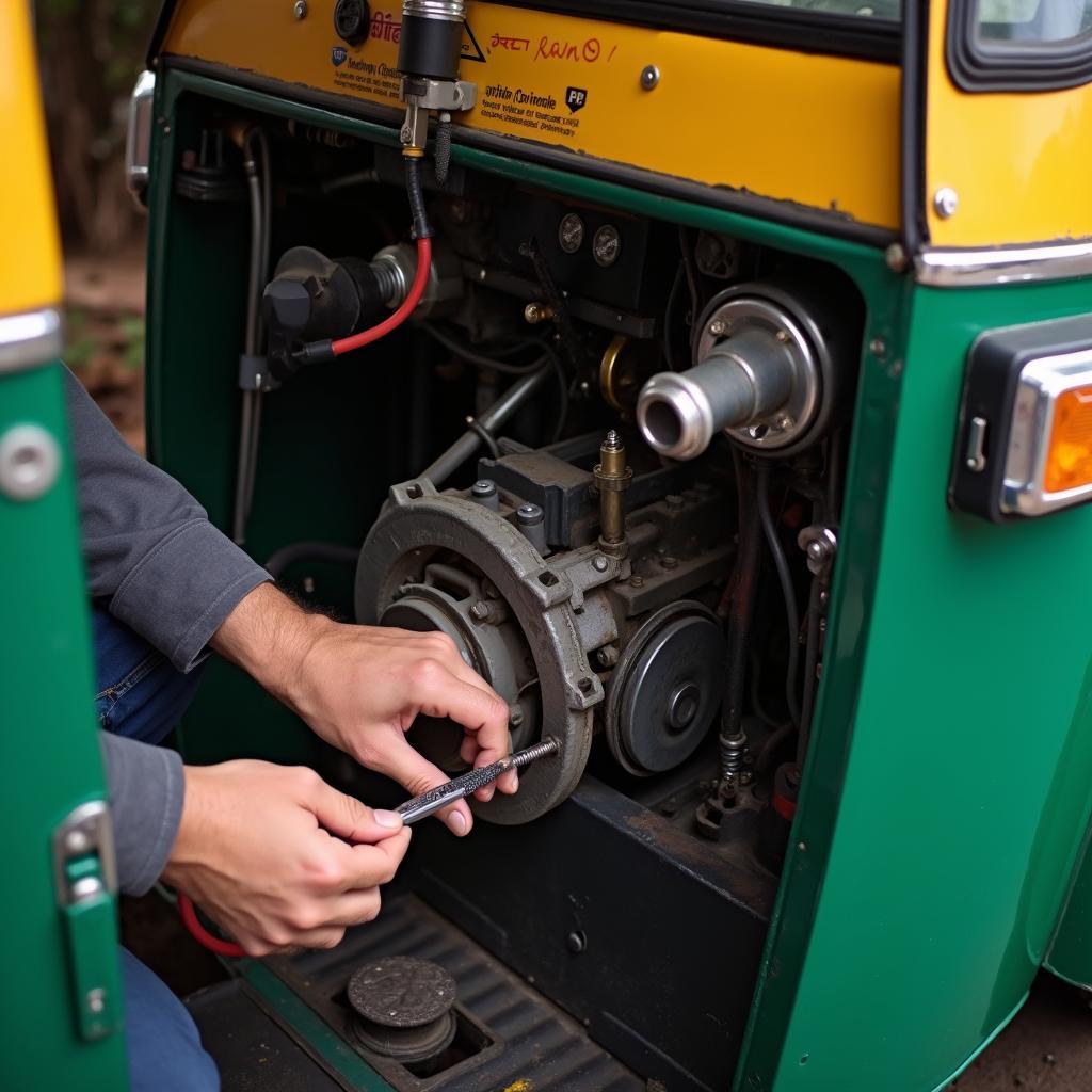 Auto Rickshaw Engine Maintenance