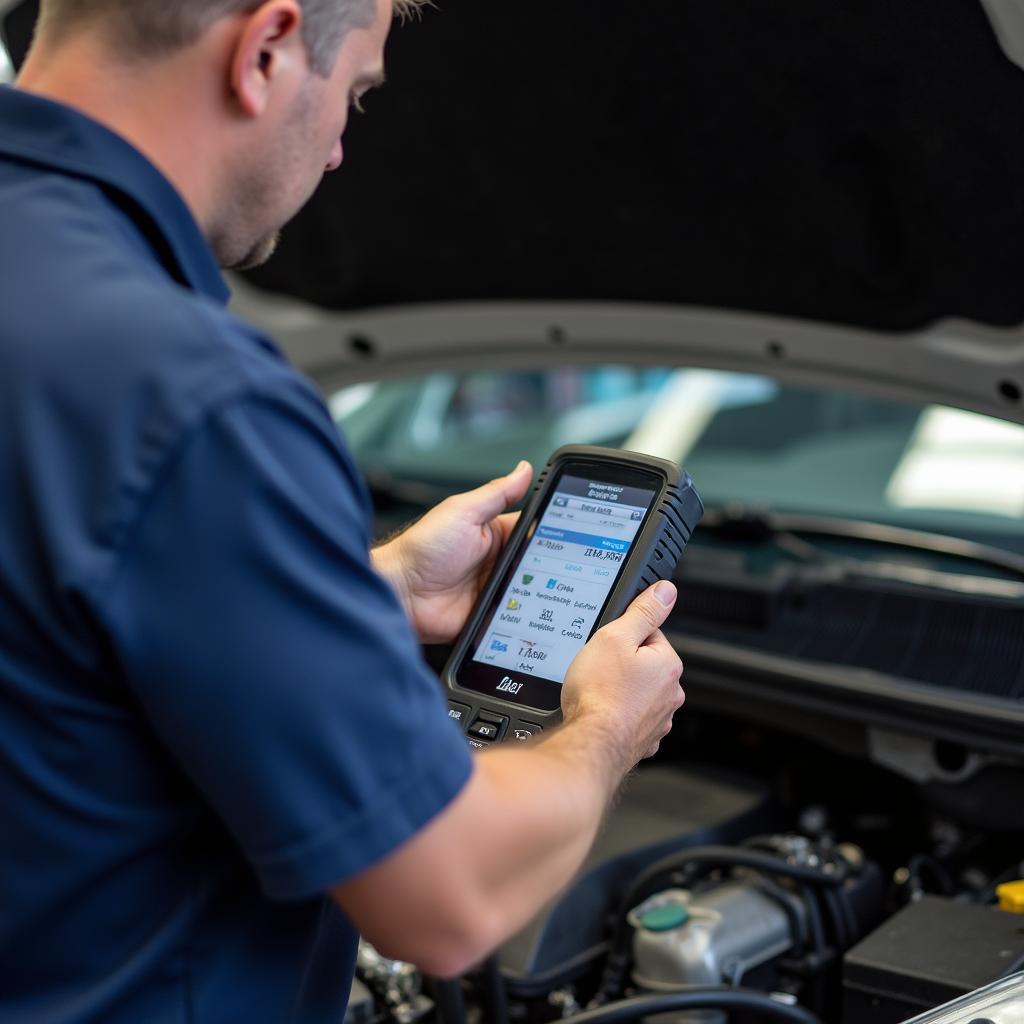 Mechanic performing engine diagnostics in Burlington KY