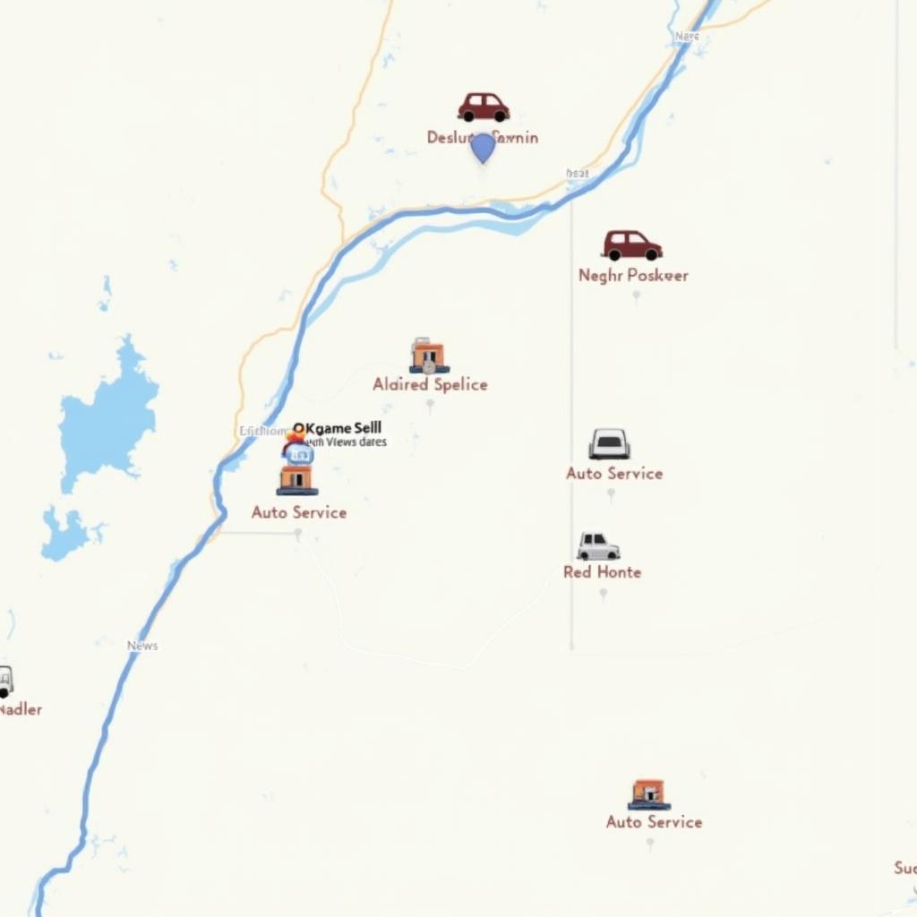 Map showing auto service locations in Catskill, NY