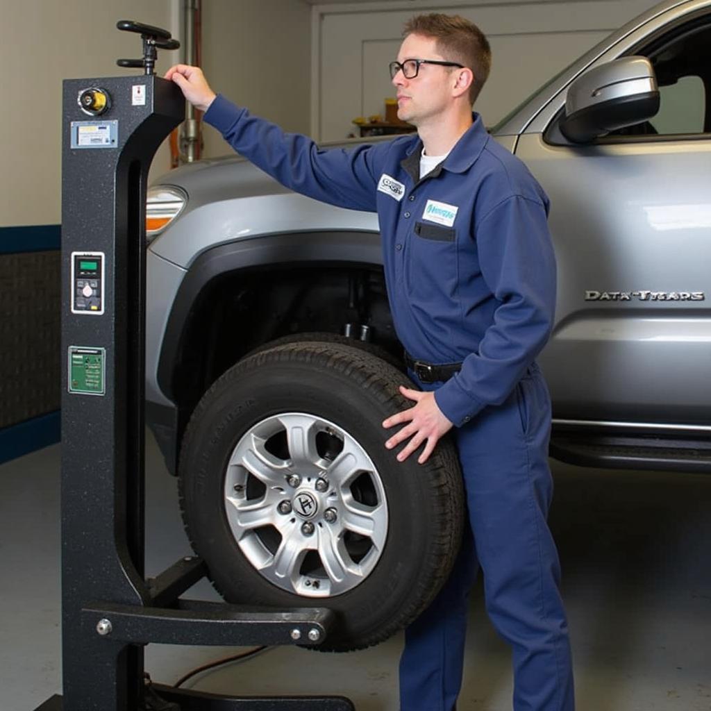 Mechanic changing a tire in Catskill, NY