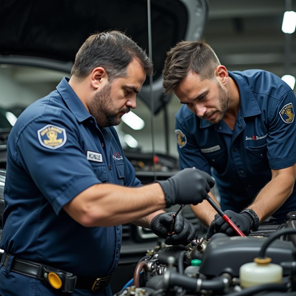 Auto Service Center Inc Traverse City MI technician working on a vehicle