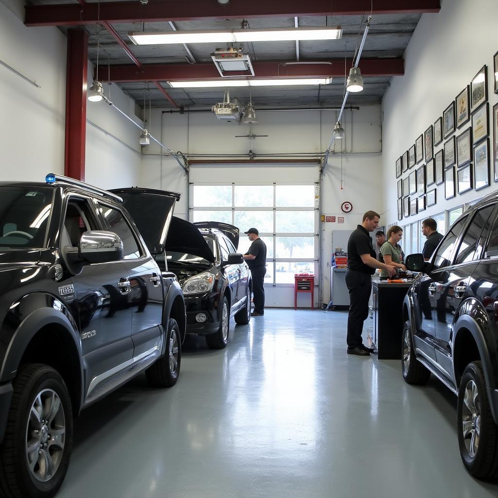 Car mechanic inspecting a car in Orlando auto shop