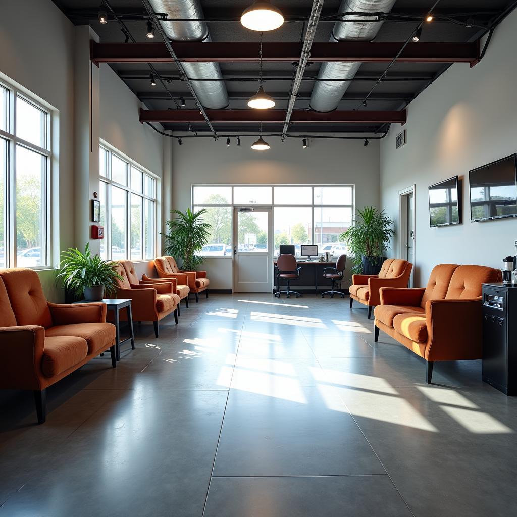 Clean and comfortable waiting area at an auto service center outlet