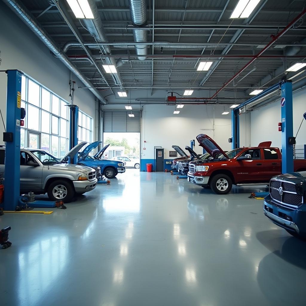 Modern auto service center in San Jose