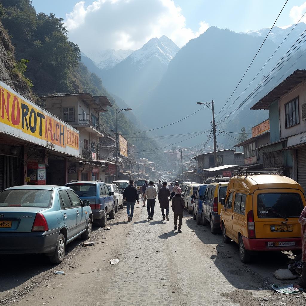 Busy auto service center near Vaishno Devi