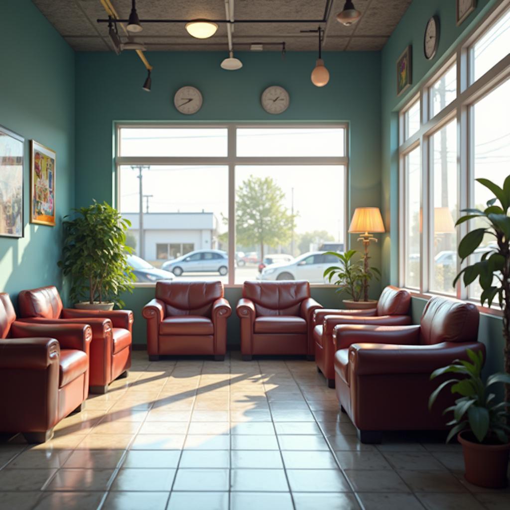 Comfortable auto service center waiting area