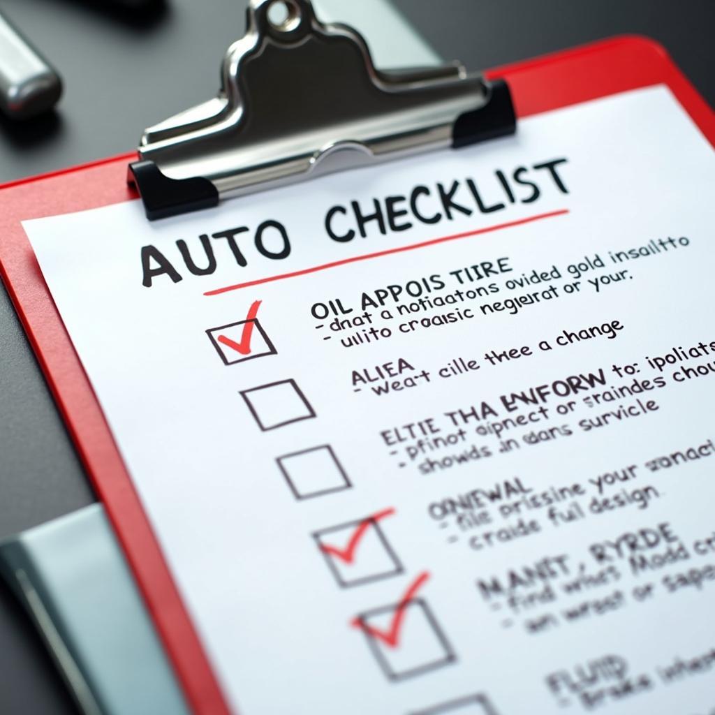 Auto Service Checklist