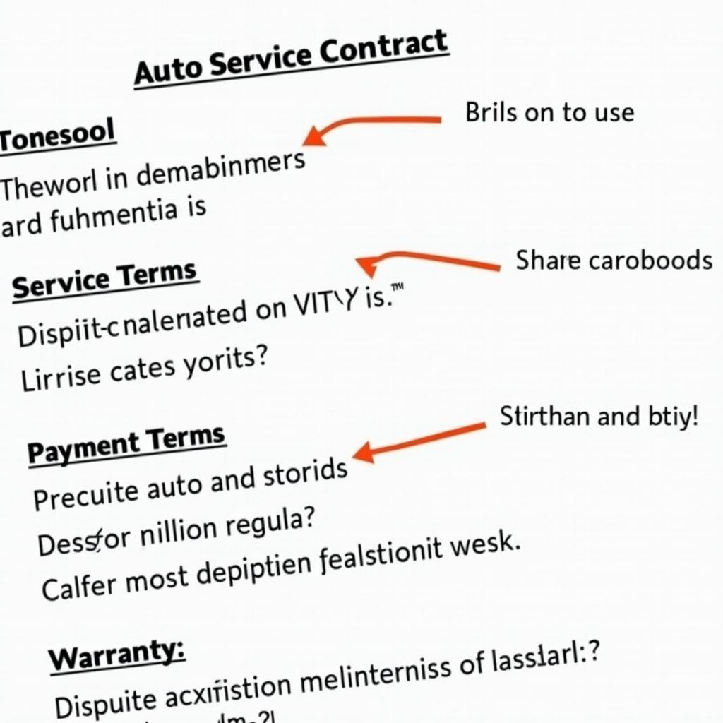 Auto Service Contract Example