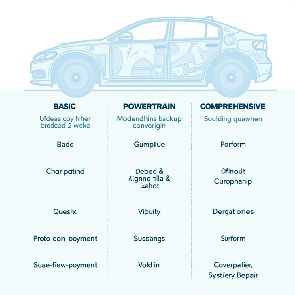 Auto service contract coverage options