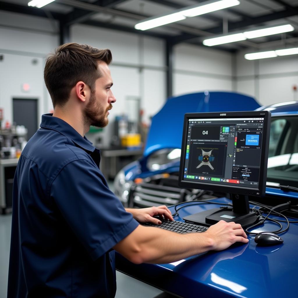 Modern Diagnostic Equipment in an Auto Service Elmhurst Garage