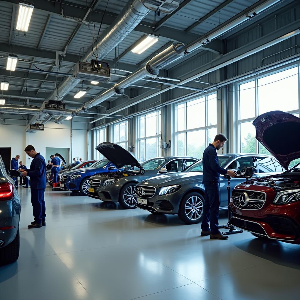 Modern auto service workshop at Auto Service Fischer GmbH