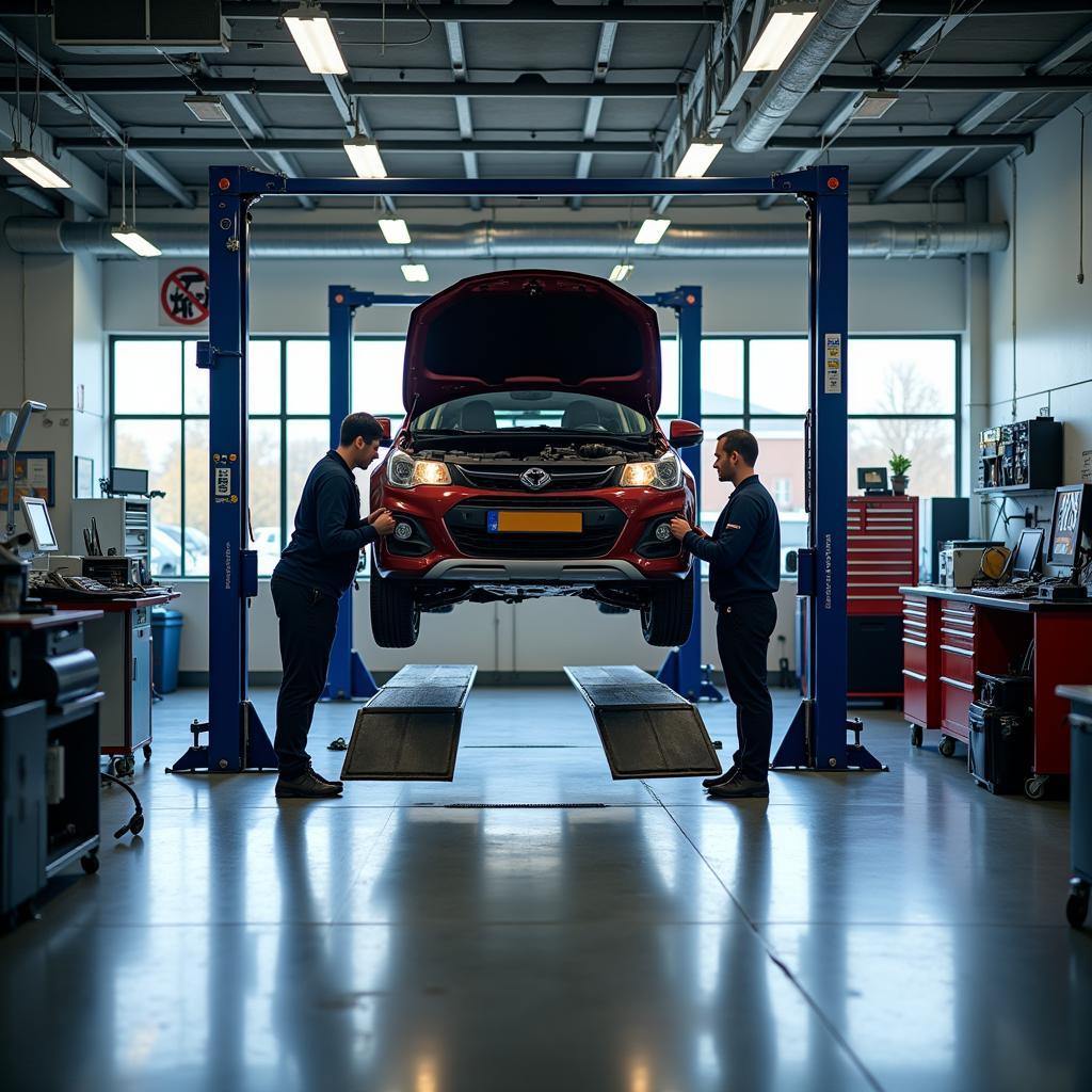 Modern Auto Service Garage