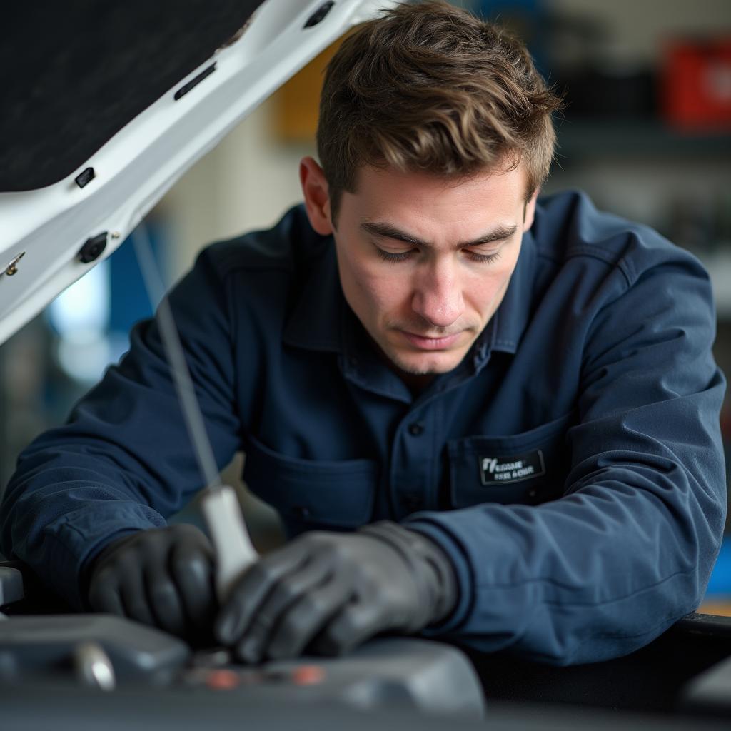 Auto Service Technician Working