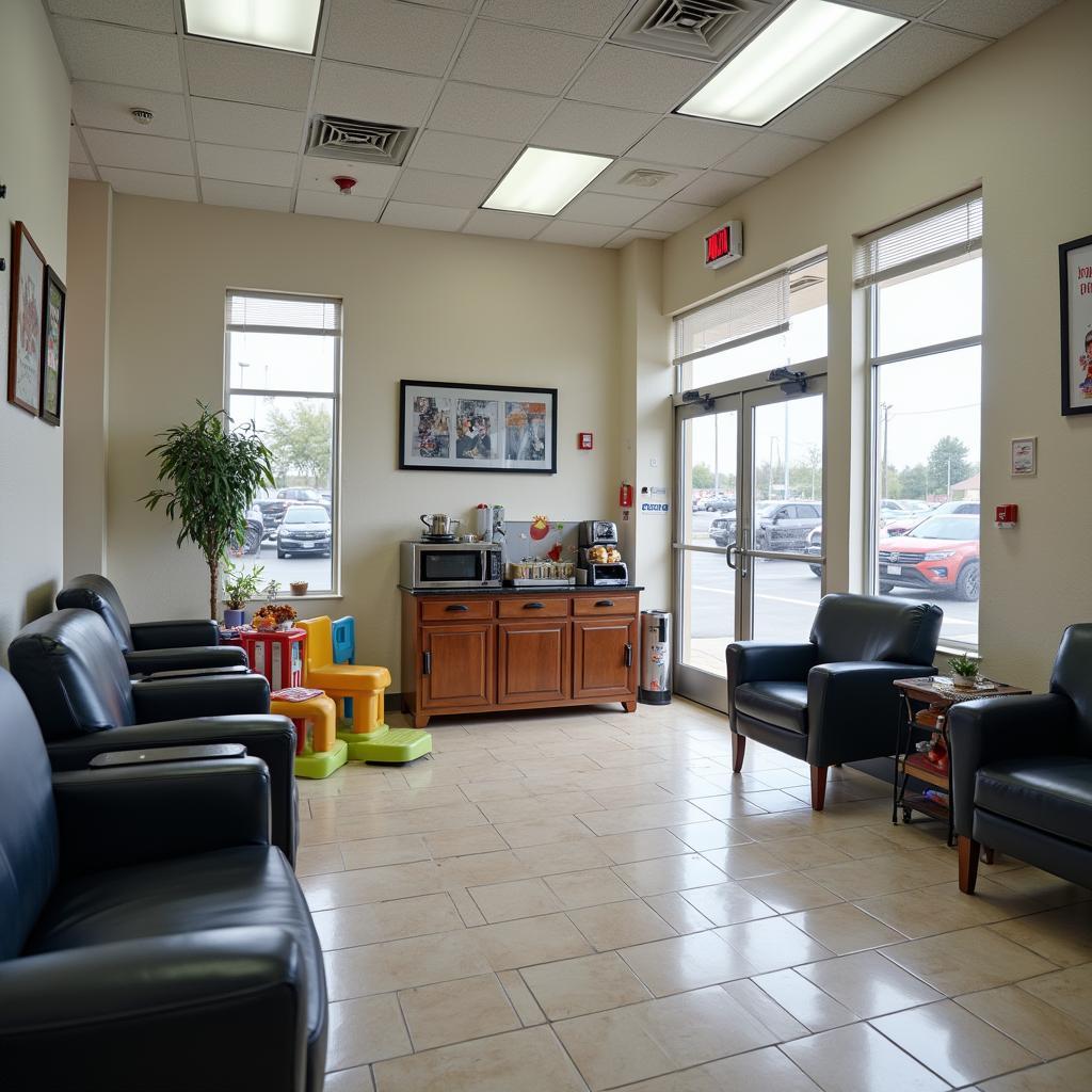 Comfortable customer waiting area in a Lagrange auto service center