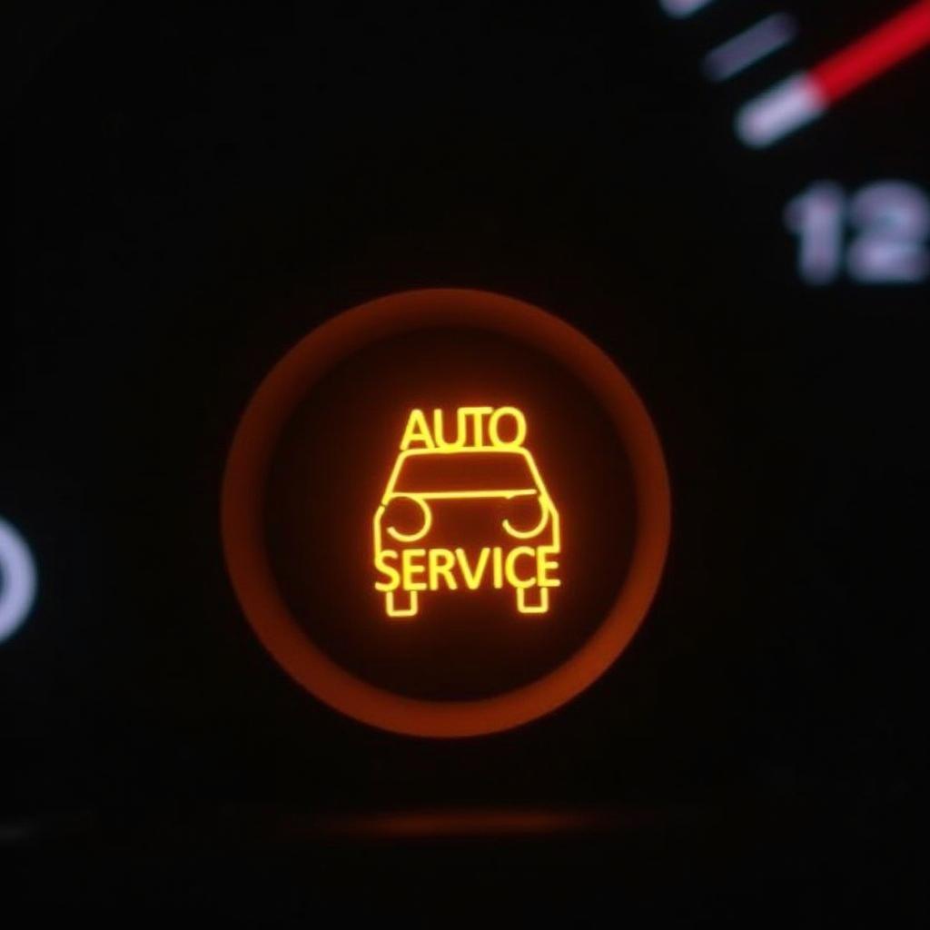 Auto Service Light on a Car Dashboard