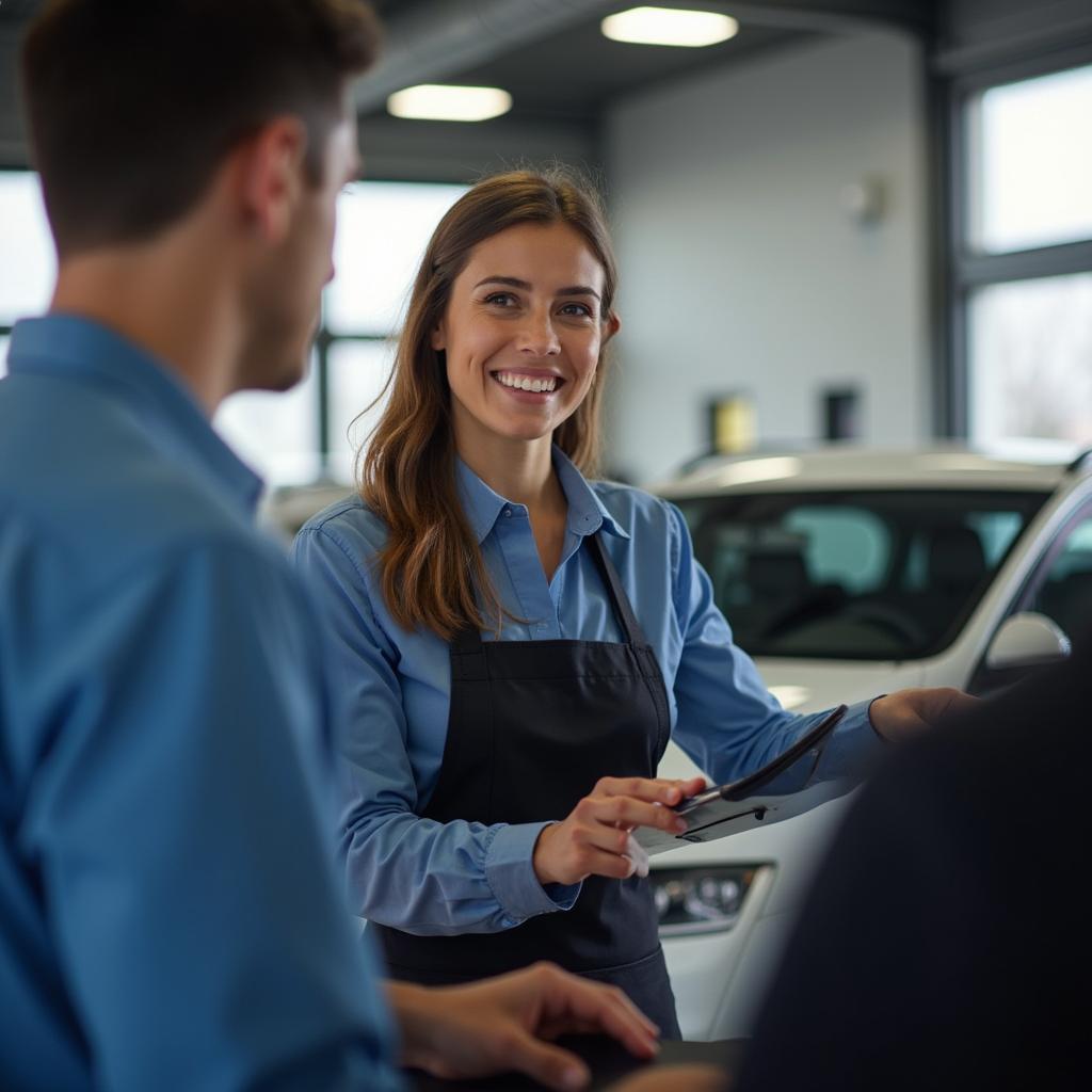 Friendly Customer Service Representative at an Auto Service Center in Padova