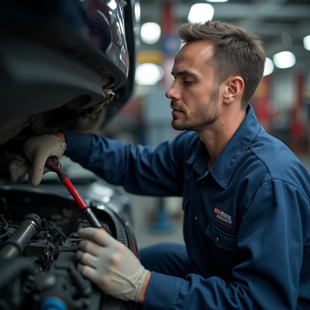 Auto Service Plus Technician Working