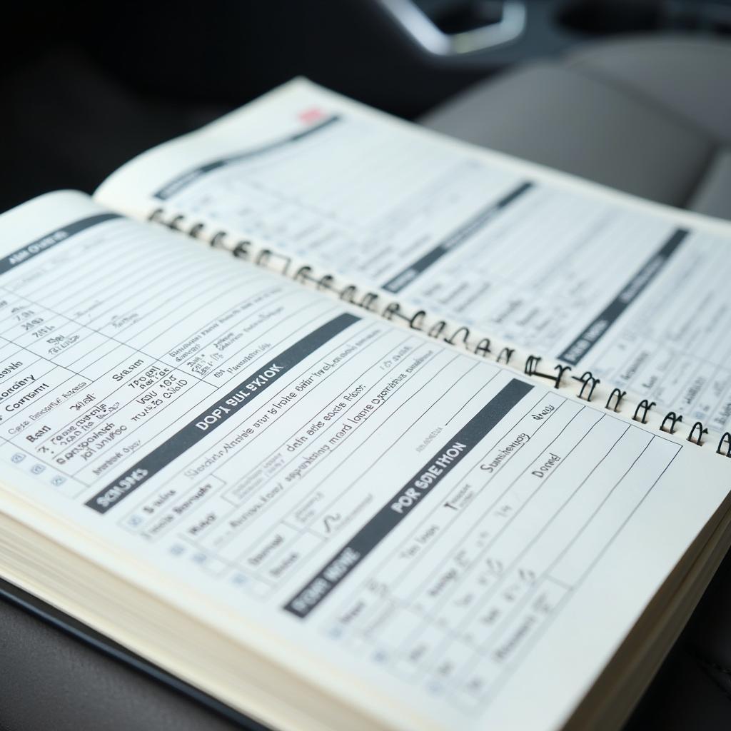 Example of a Detailed Auto Service Record Book