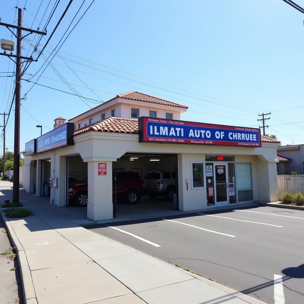 Modern auto service shop exterior on Olympic Blvd