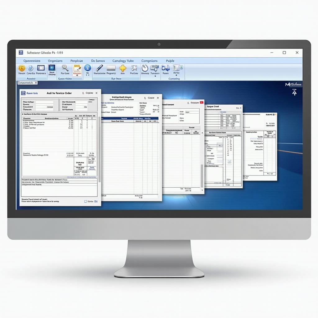 Auto Service Software Dashboard Displaying Forms