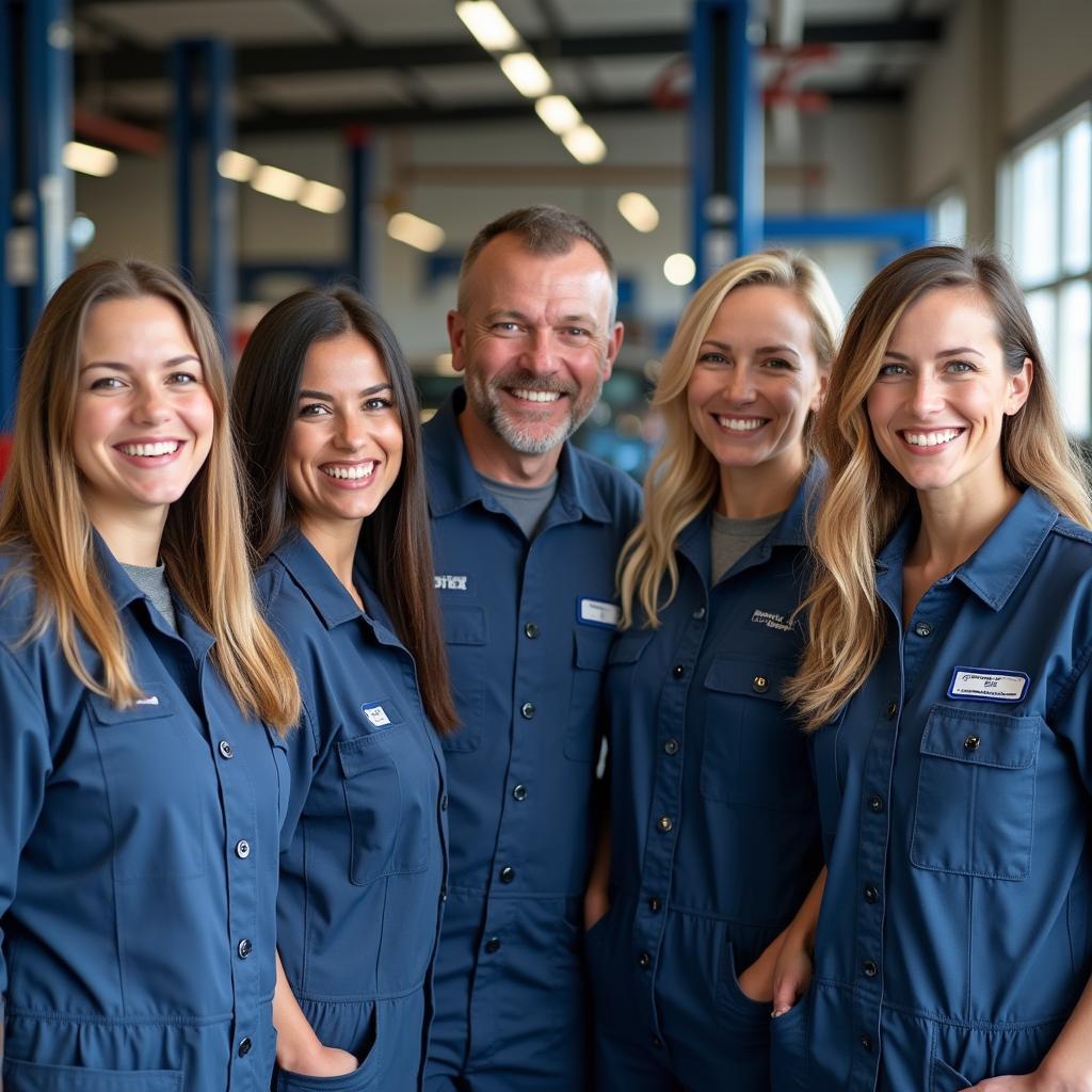 Team of Diverse Auto Service Professionals