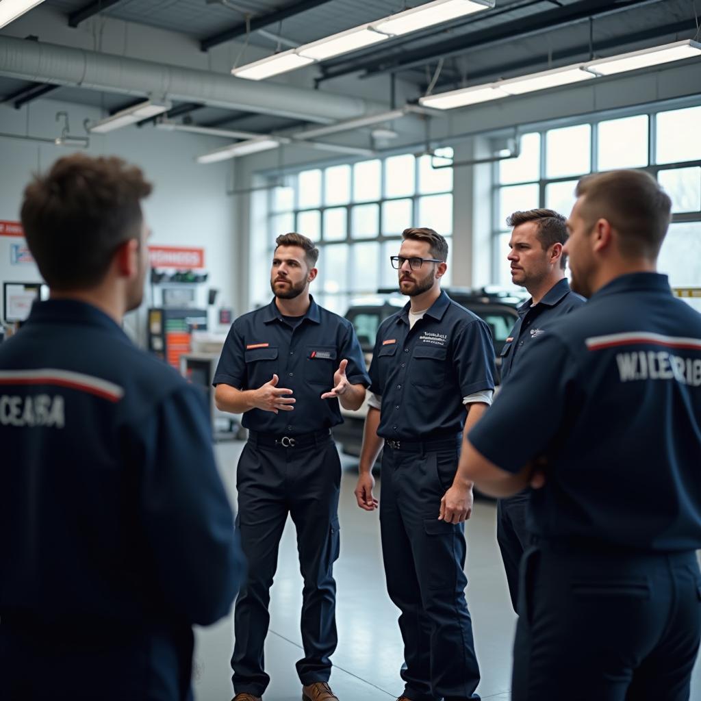 A group of Auto Service Technicians participating in a training seminar