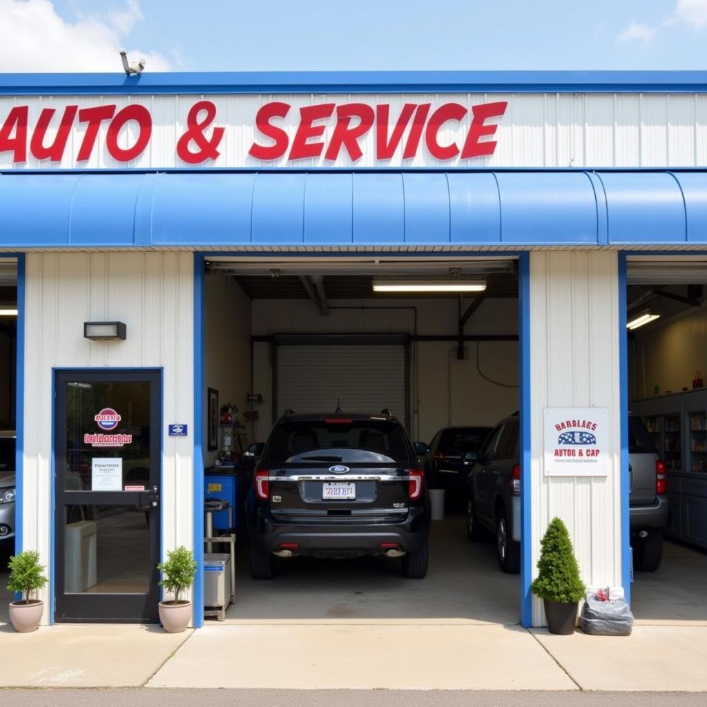 Modern auto service shop storefront in Waconia