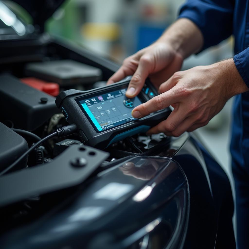 Advanced Diagnostic Equipment in Use at Auto Services Horley