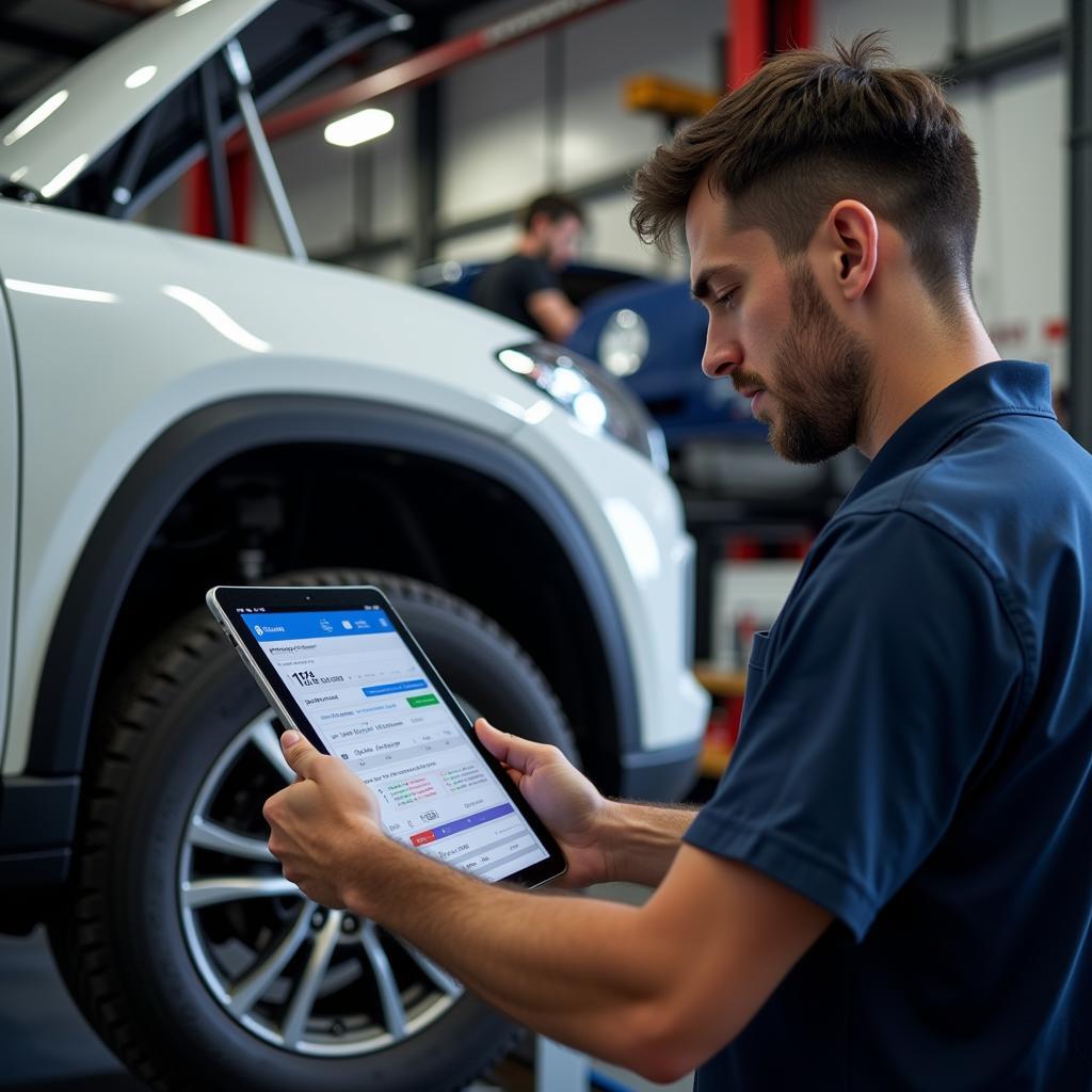 Mechanic Using Auto Services Tracking System