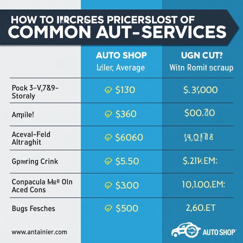 Auto Shop Service Cost Comparison