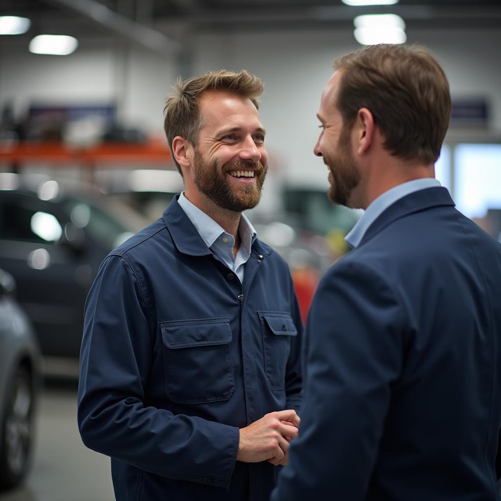 Auto Shop Service Manager at Work