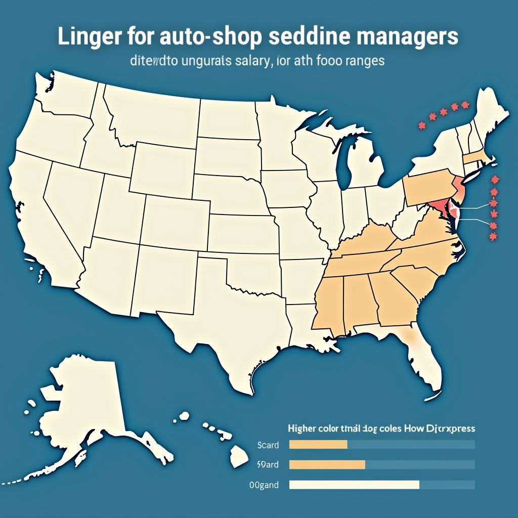 US Map Showing Salary Variations for Auto Shop Service Managers