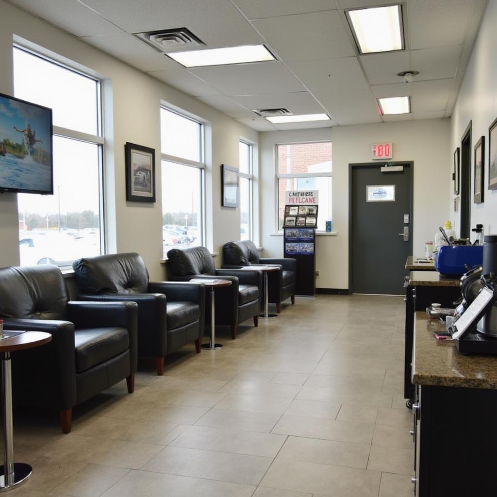 Comfortable waiting area in Edmonton auto shop