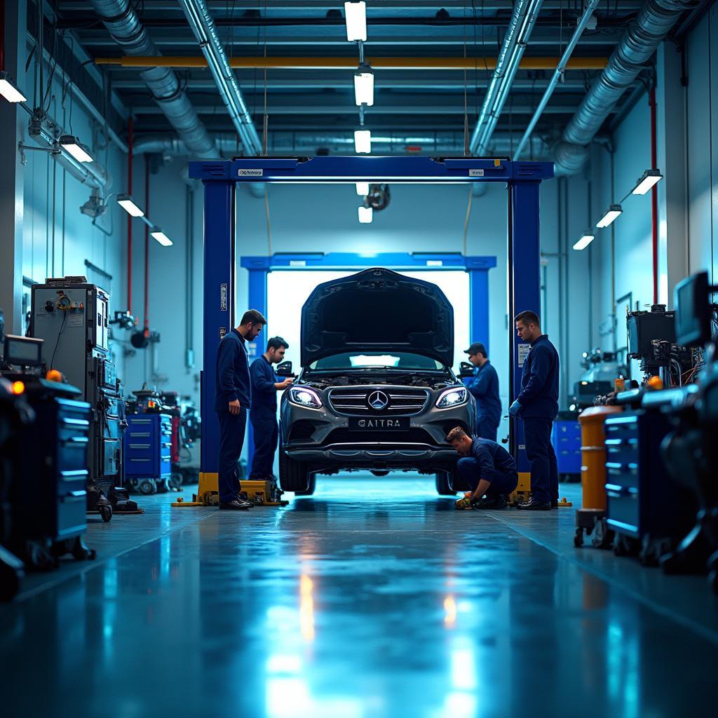 Modern Garage with Advanced Diagnostic Equipment