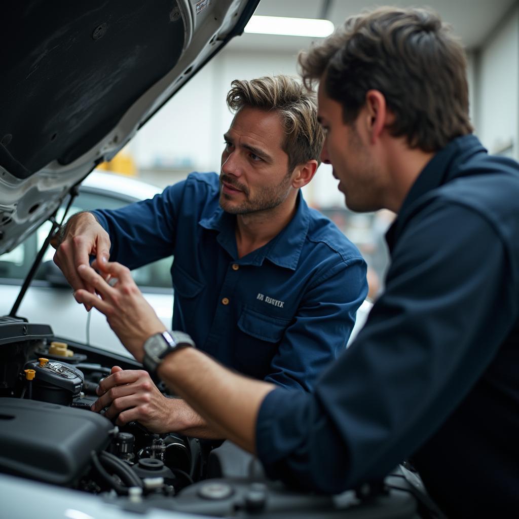 Auto Technician Explaining Repairs