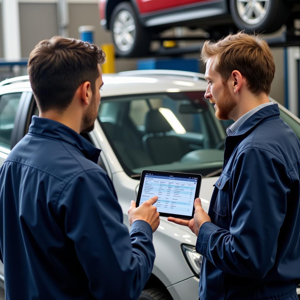 Auto Technician Explaining Repairs