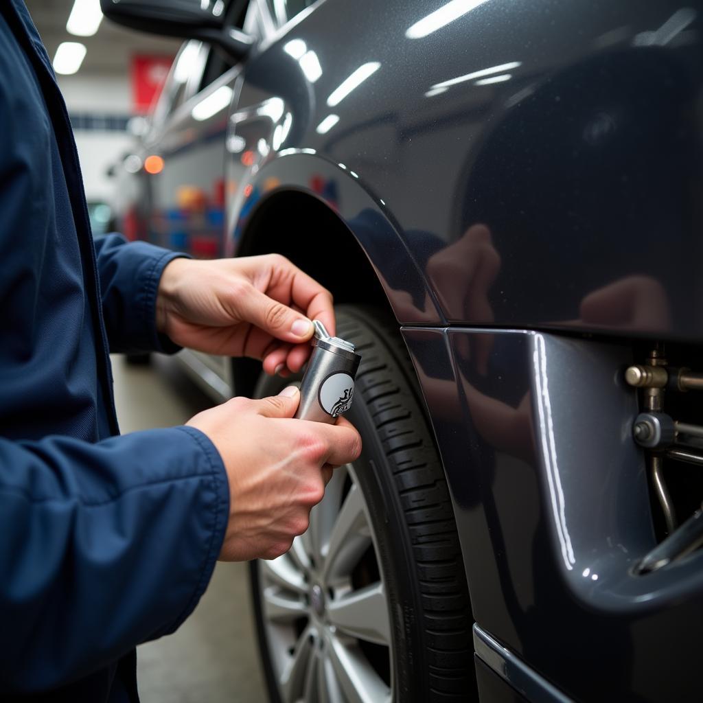 Mechanic Checking Transmission Fluid in Sandy, Utah