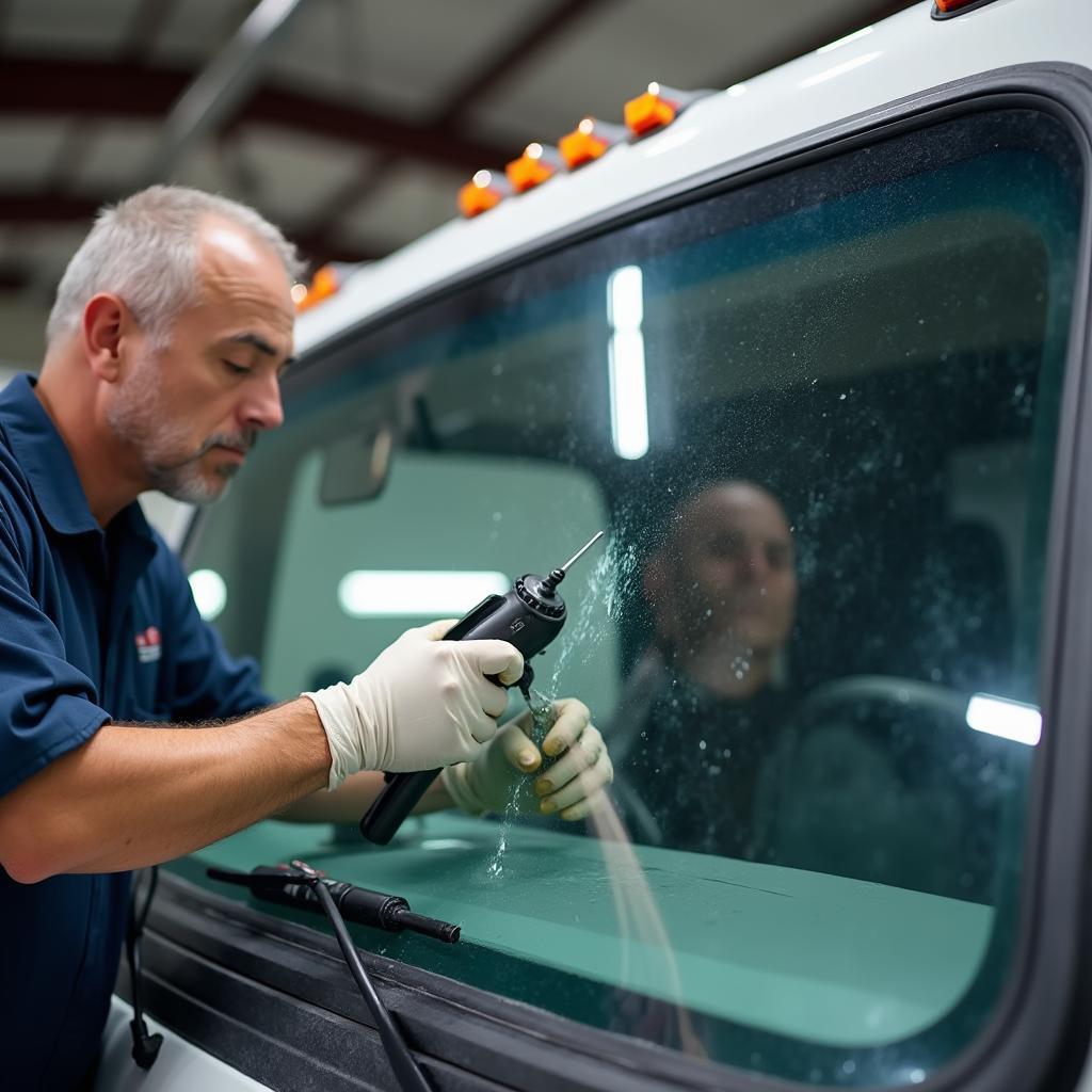 Auto truck glass repair service in Houston