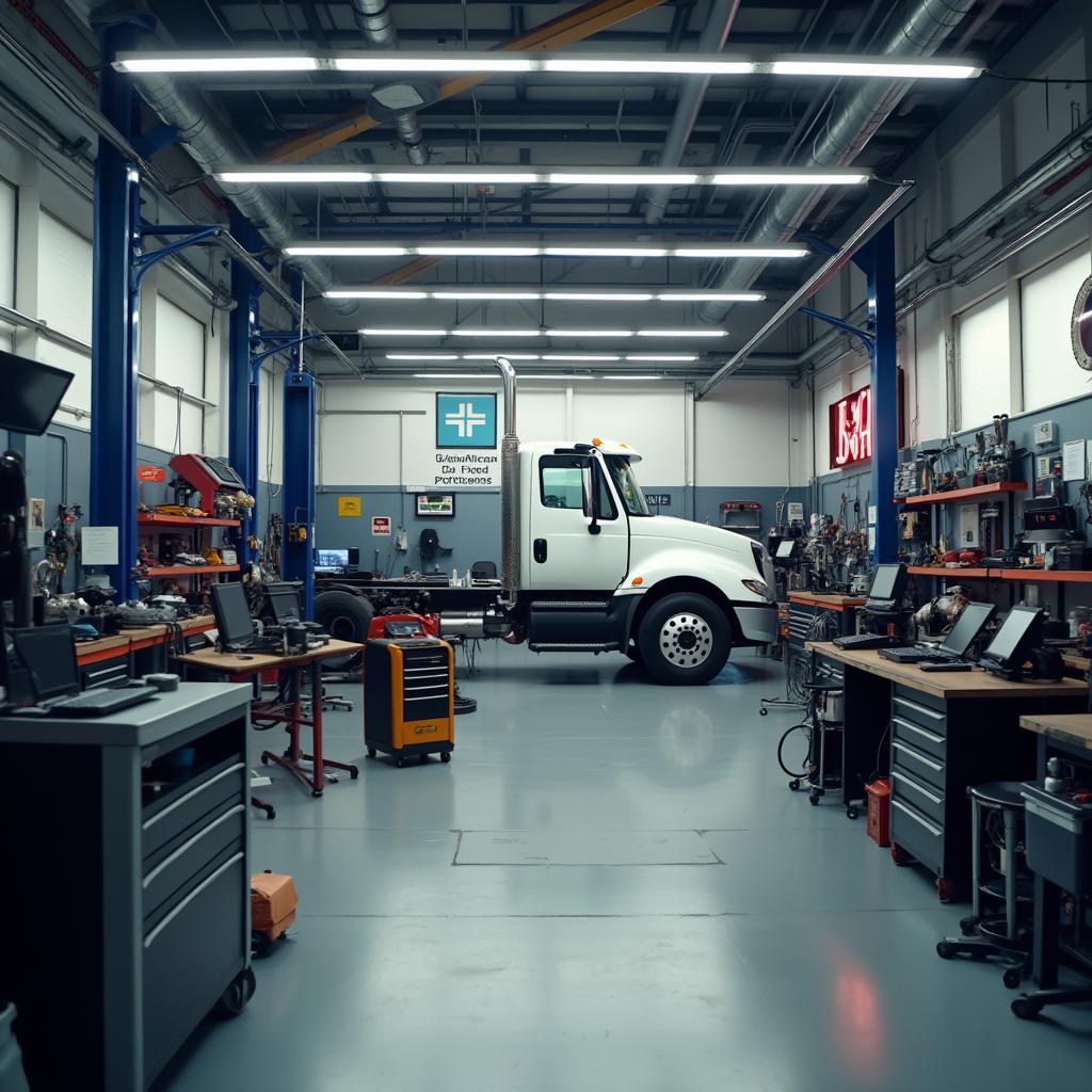 Modern Auto Truck Repair Shop Interior