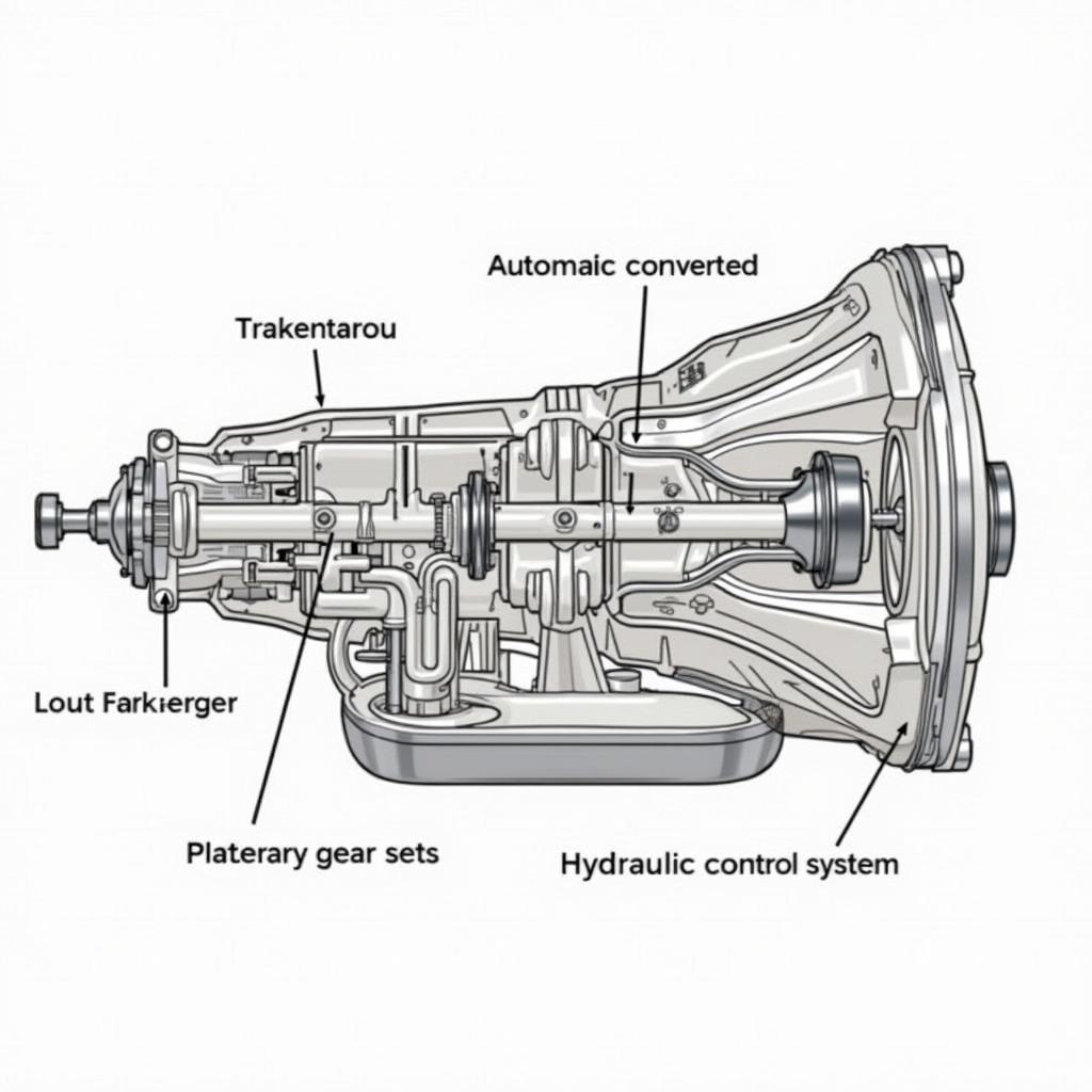 Cut-away diagram of an automatic transmission system