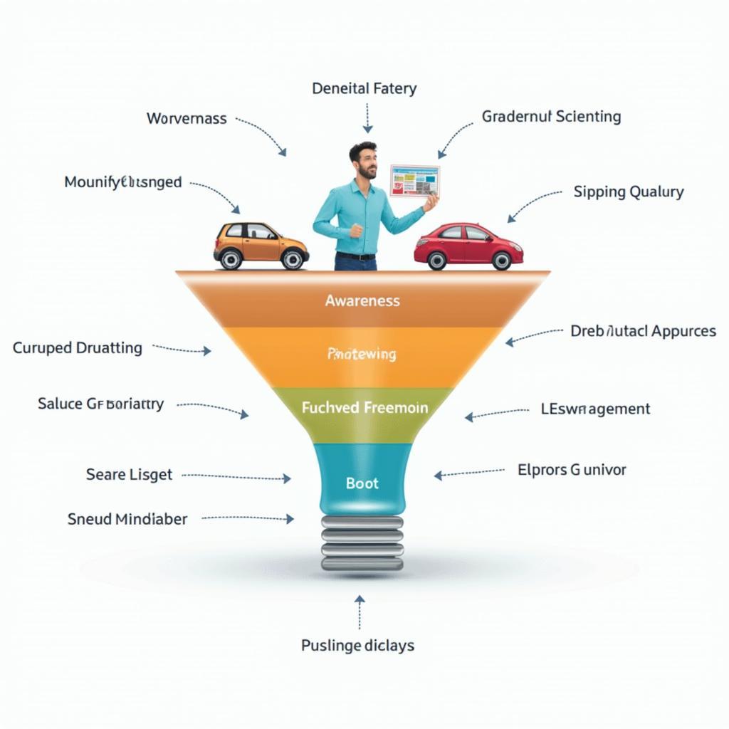 Automotive Marketing Funnel Illustration