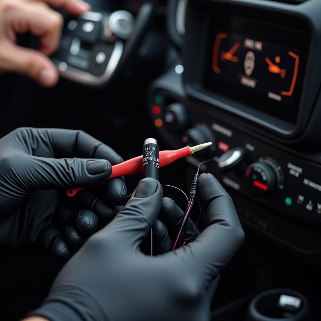 Automotive Technician Repairing Car Immobiliser